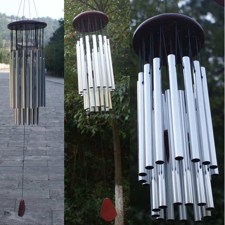 Carillons de vent pour l'extérieur, carillons de vent extérieurs ton  profond avec 6 tubes en métal et crochet, carillons de vent commémoratifs à  la maison